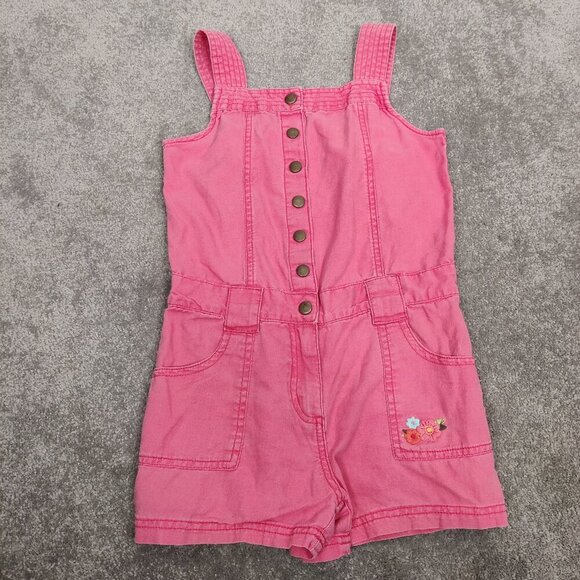 Gymboree Girl's Juniors Jumpsuit Size 9 Pink Linen Cotton Y2K Summer Barbiecore - Picture 1 of 7